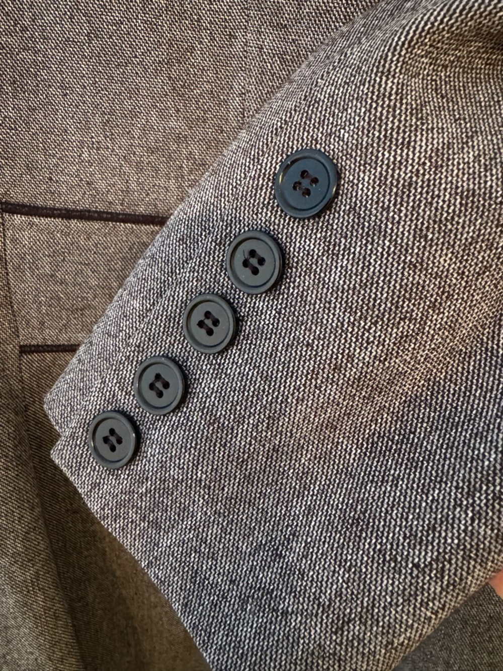 Conrad C Collection Sz 4 Stretch Blazer Jacket 3-Button Black Contrast Collar. - Picture 5 of 8